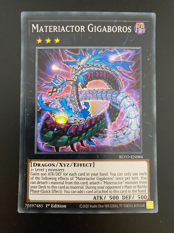 Yugioh Materiactor Gigaboros BLVO-EN084 Super Rare 1st Edition NM