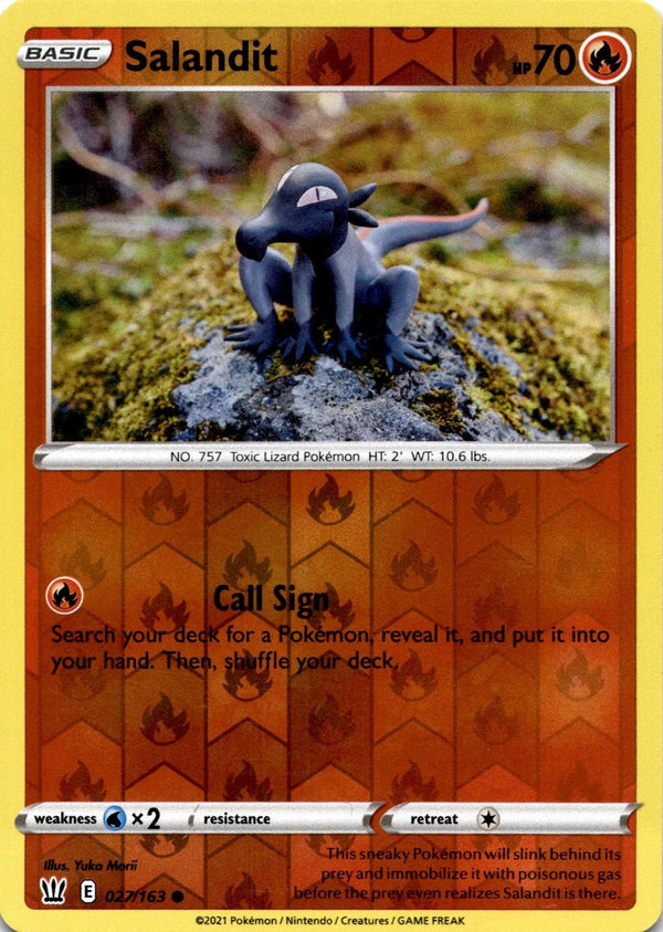 Pokemon Salandit 027/163 Battle Styles Reverse Holo NM