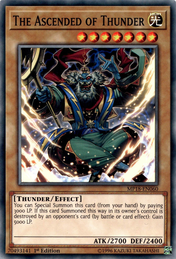 Yugioh The Ascended of Thunder MP18-EN060 Common 1st Edition NM