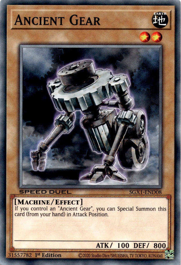 Yugioh Ancient Gear SGX1-END08 Speed Duel Common 1st Edition NM