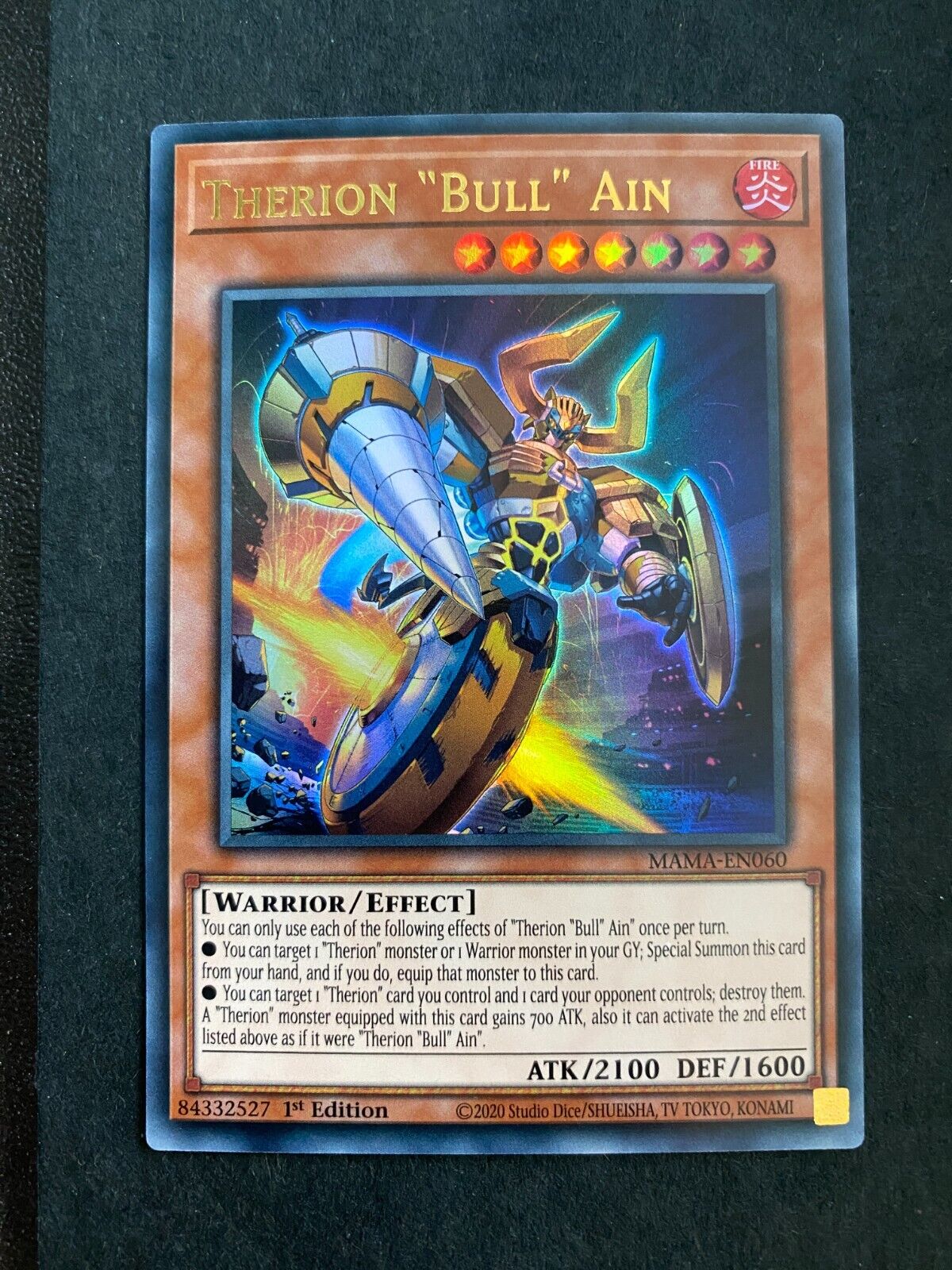 Yugioh Therion "Bull" Ain MAMA-EN060 Ultra Rare 1st Edition NM