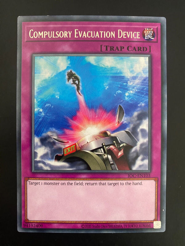 Yugioh Compulsory Evacuation Device IOC-EN103 Rare Unlimited Edition VLP/NM