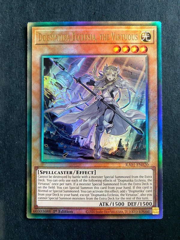 Yugioh Dogmatika Ecclesia, the Virtuous RA01-EN020 Prismatic Ultimate Rare NM