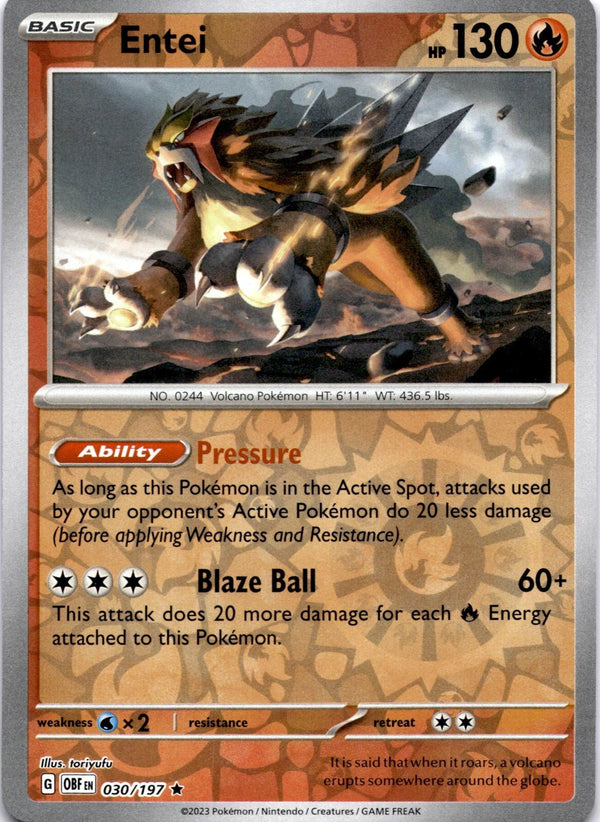 Pokemon Entei 030/197 Paldea Evolved Reverse Holo NM