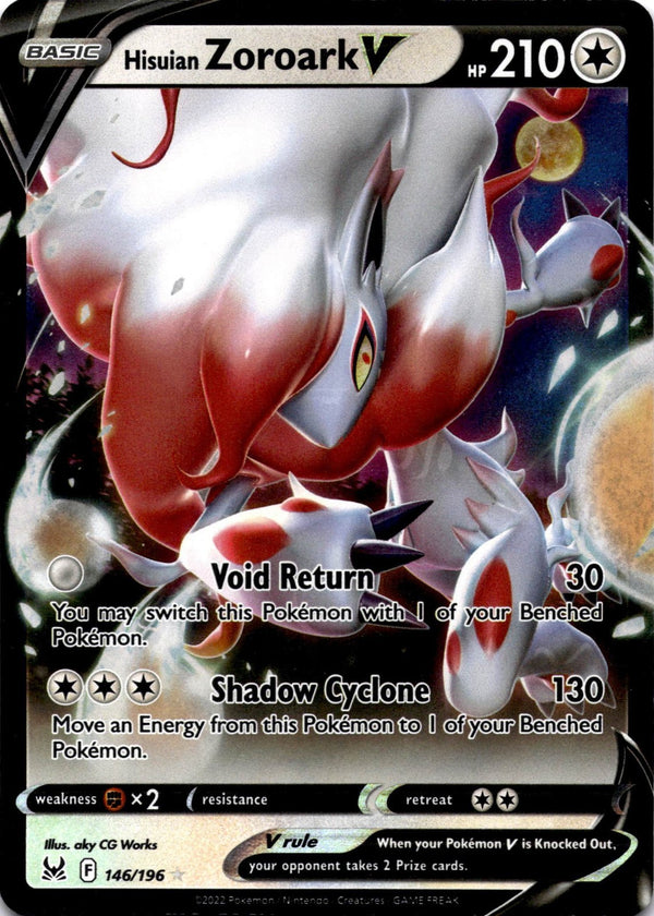 Pokemon Hisuian Zoroark V 146/196 Lost Origin Full Art Holo NM