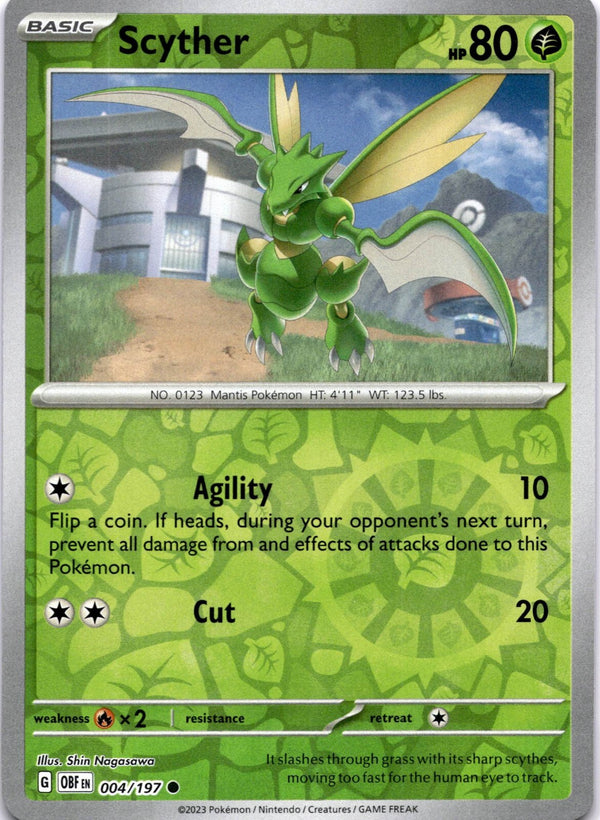 Pokemon Scyther 004/197 Paldea Evolved Reverse Holo NM