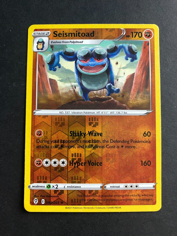 Pokemon Seismitoad 090/203 Evolving Skies Reverse Holo LP/NM