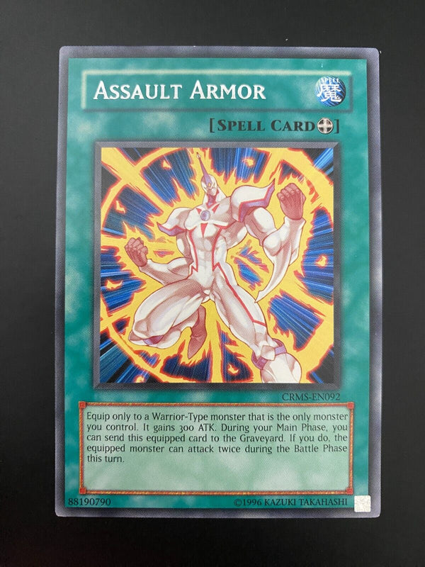 Yugioh Assault Armor CRMS-EN092 Common 1st Edition VLP/NM (PRINT LINES)