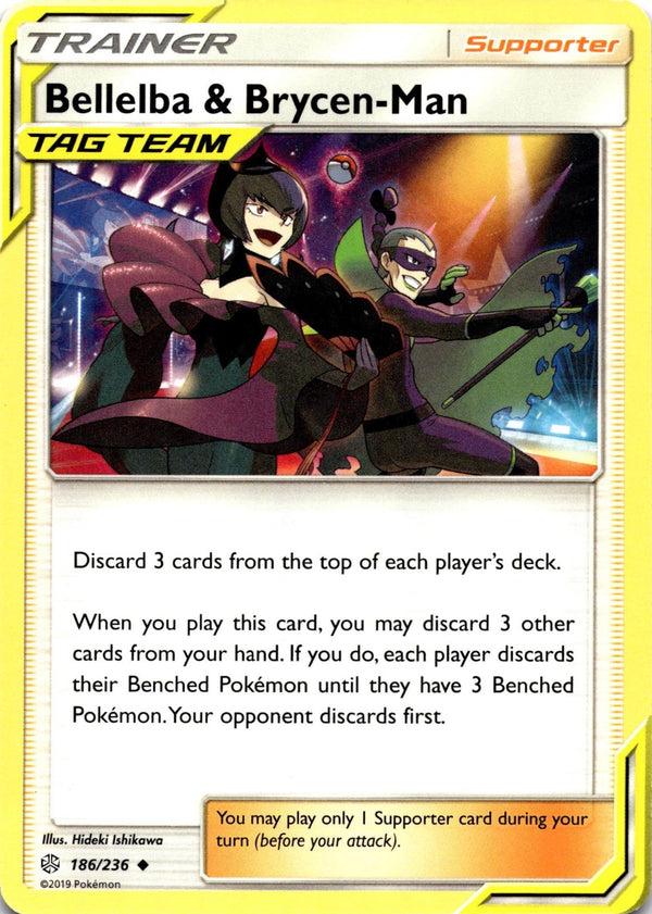 Pokemon Bellelba & Brycen-Man 186/236 Cosmic Eclipse Non Holo NM