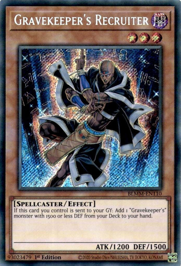 Yugioh Gravekeeper's Recruiter BLMM-EN110 Secret Rare 1st Edition NM