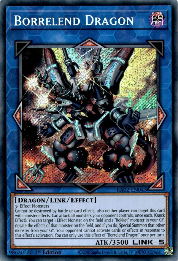 Yugioh Borrelend Dragon RA02-EN043 Secret Rare 1st Edition NM