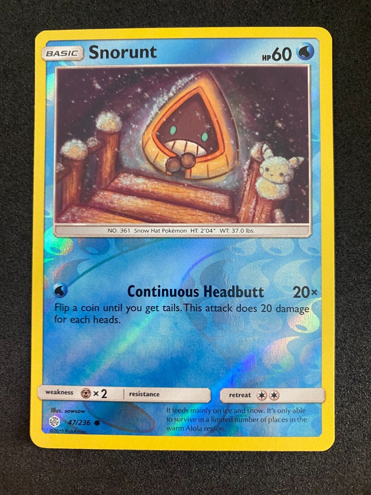 Pokemon Snorunt 47/236 Cosmic Eclipse Reverse Holo NM