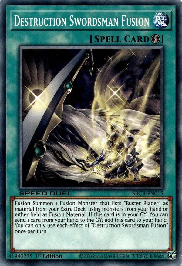 Yugioh Destruction Swordsman Fusion SBCB-EN015 Speed Duel Common 1st Edition NM