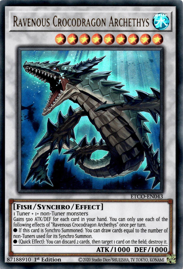 Yugioh Ravenous Crocodragon Archethys ETCO-EN043 Ultra Rare 1st Edition LP