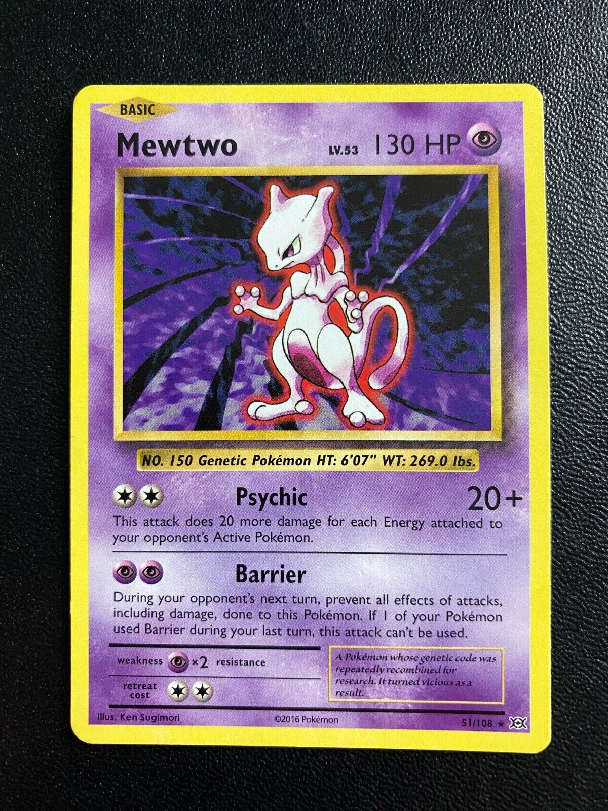 Pokemon Mewtwo 51/108 XY Evolutions Rare Non Holo NM