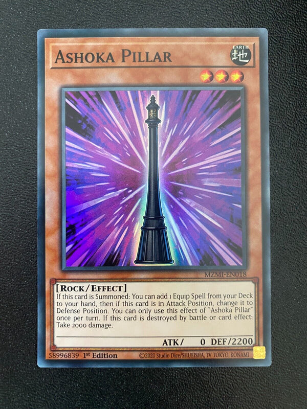 Yugioh Ashoka Pillar MZMI-EN018 Super Rare 1st Edition NM/MINT