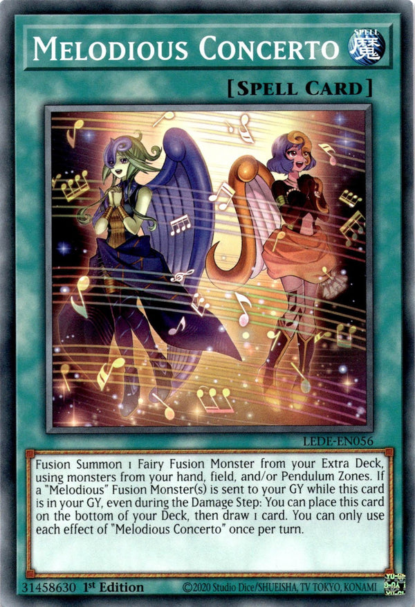 Yugioh Melodious Concerto LEDE-EN056 Common 1st Edition NM
