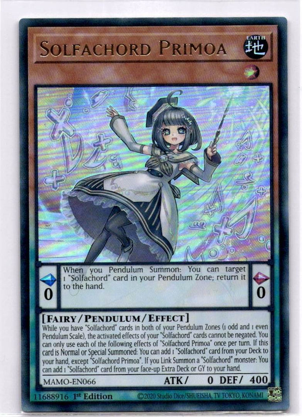 Yugioh Solfachord Primoa MAMO-EN066 Ultra Rare 1st Edition NM