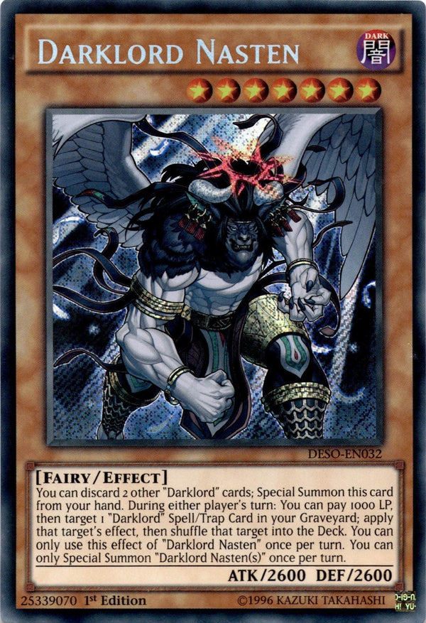 Yugioh Darklord Nasten DESO-EN032 Secret Rare 1st Edition NM