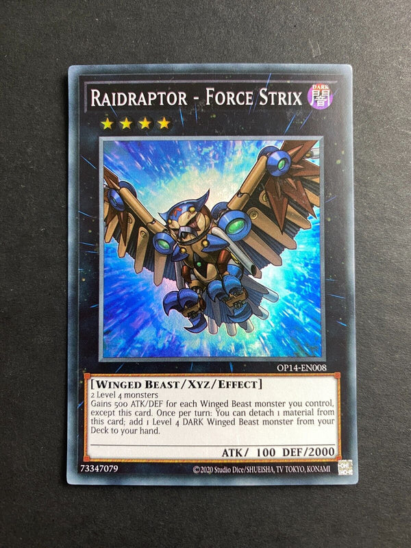 Yugioh Raidraptor - Force Strix OP14-EN008 Super Rare Unlimited Edition LP