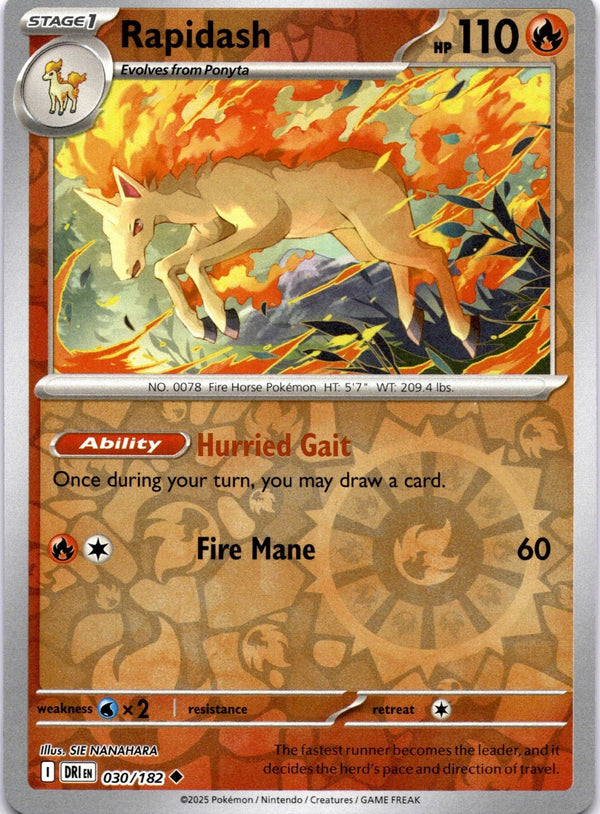 Pokemon Rapidash 030/182 Destined Rivals Reverse Holo NM