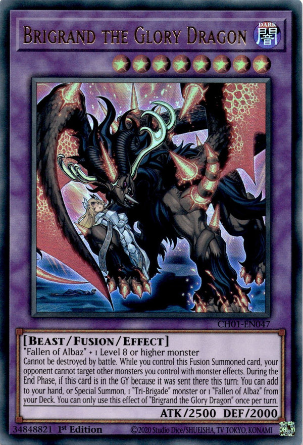 Yugioh Brigrand the Glory Dragon CH01-EN047 Ultra Rare 1st Edition NM