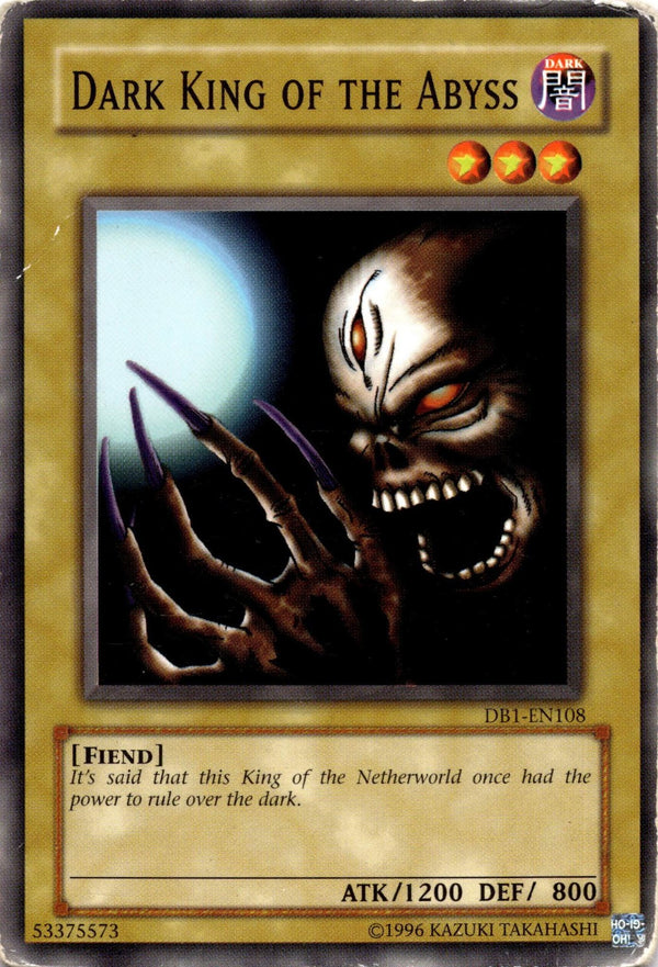 Yugioh Dark King Of The Abyss DB1-EN108 Common Unlimited Edition DAMAGED