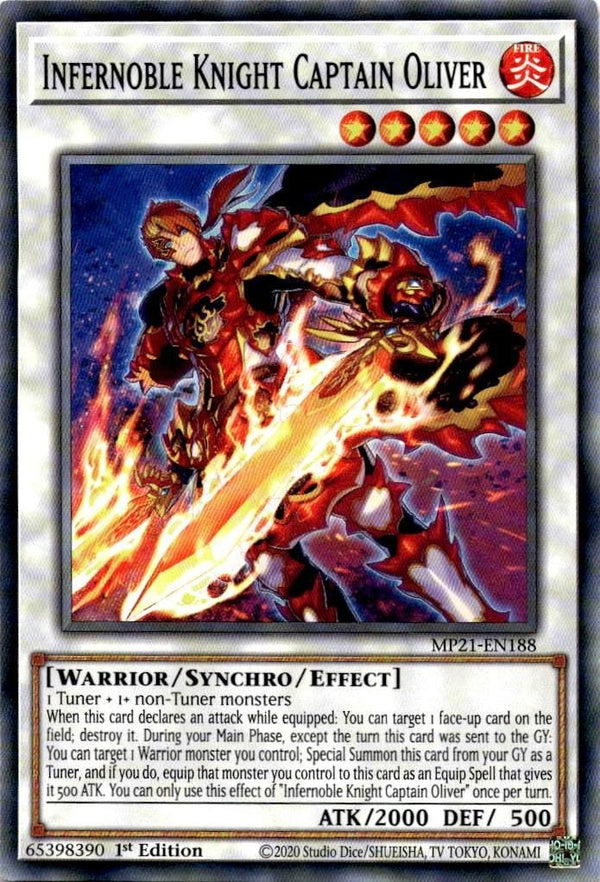 Yugioh Infernoble Knight Captain Oliver MP21-EN188 Common 1st Edition NM
