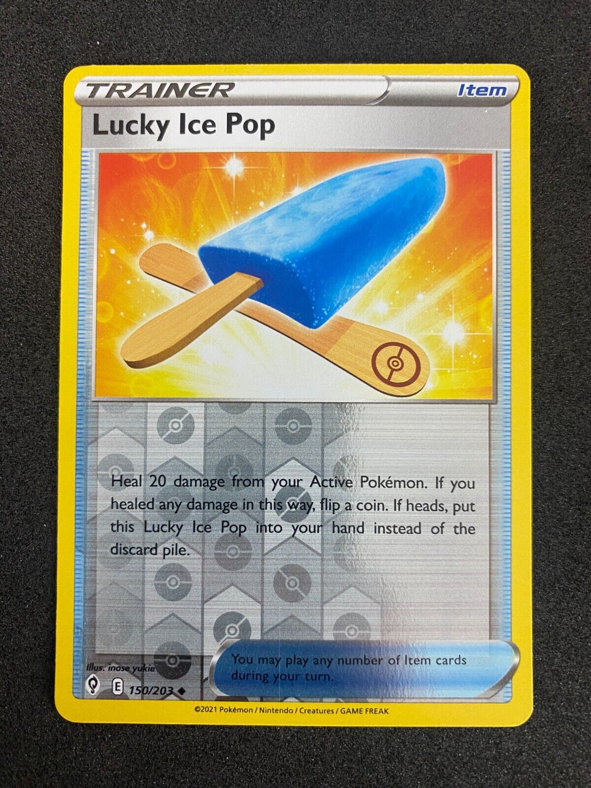 Pokemon Lucky Ice Pop 150/203 Evolving Skies Reverse Holo NM