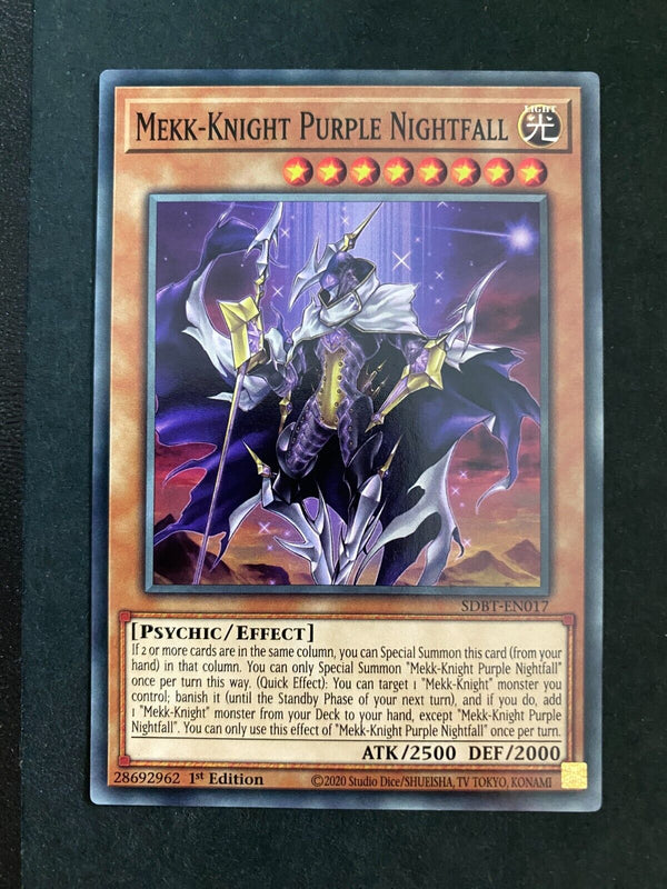 Yugioh Mekk-Knight Purple Nightfall SDBT-EN017 Common 1st Edition NM