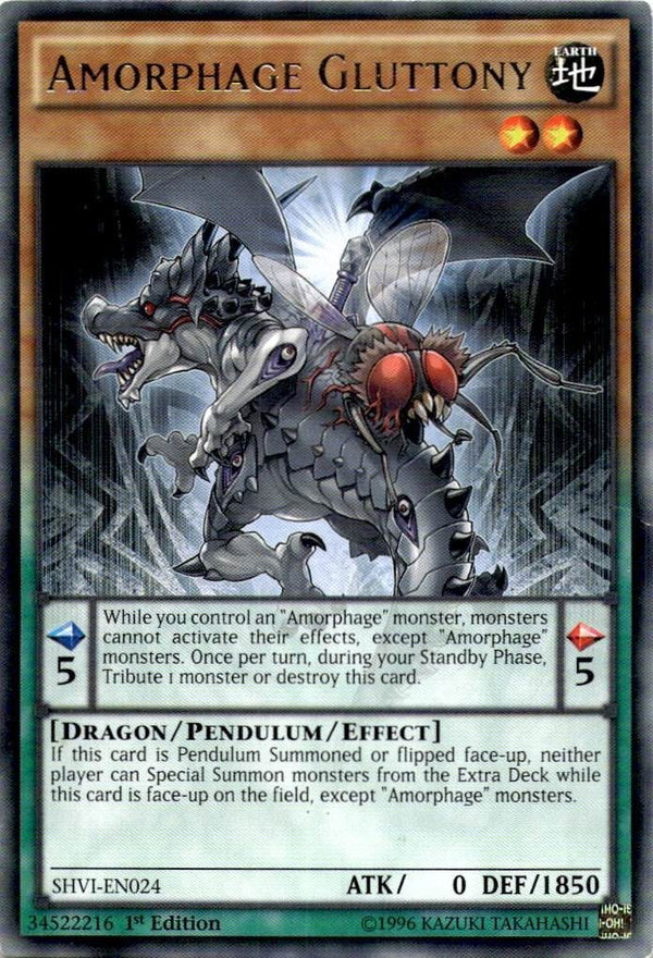 Yugioh Amorphage Gluttony SHVI-EN024 Rare 1st Edition LP