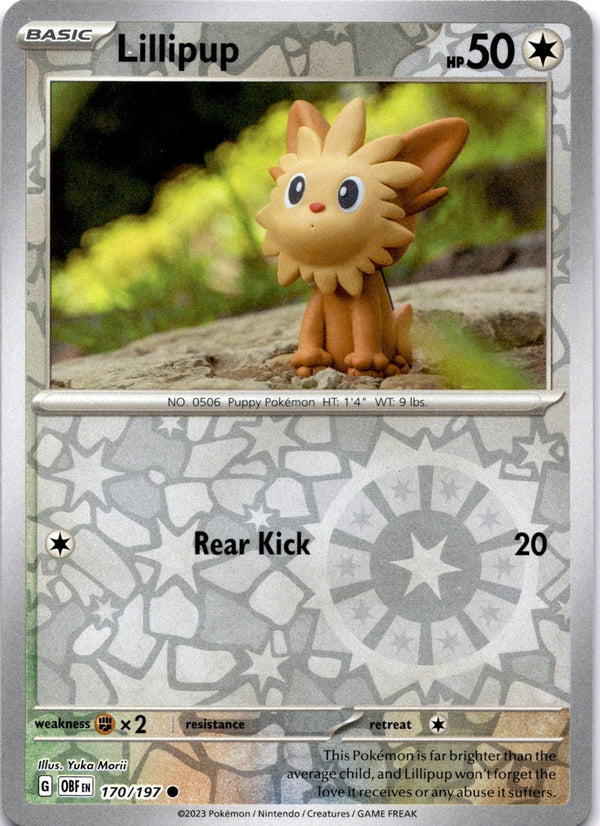 Pokemon Lillipup 170/197 Obsidian Flames Reverse Holo NM