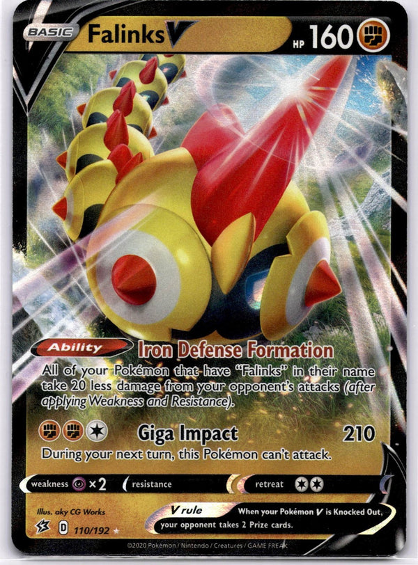 Pokemon Falinks V 110/192 Rebel Clash Full Art Holo NM