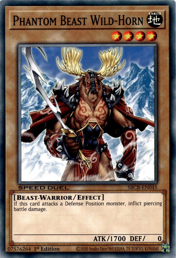 Yugioh Phantom Beast Wild-Horn SBCB-EN045 Speed Duel Common 1st Edition NM
