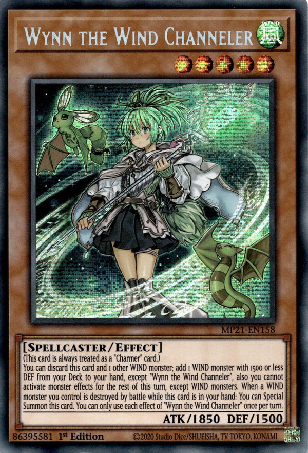 Yugioh Wynn the Wind Channeler MP21-EN158 Secret Rare 1st Edition NM