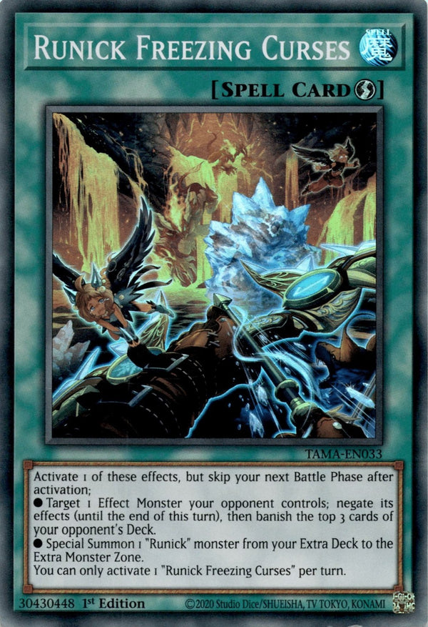 Yugioh Runick Freezing Curses TAMA-EN033 Super Rare 1st Edition NM