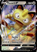 Pokemon Meowth V SWSH004 Black Star Promos Full Art Holo NM
