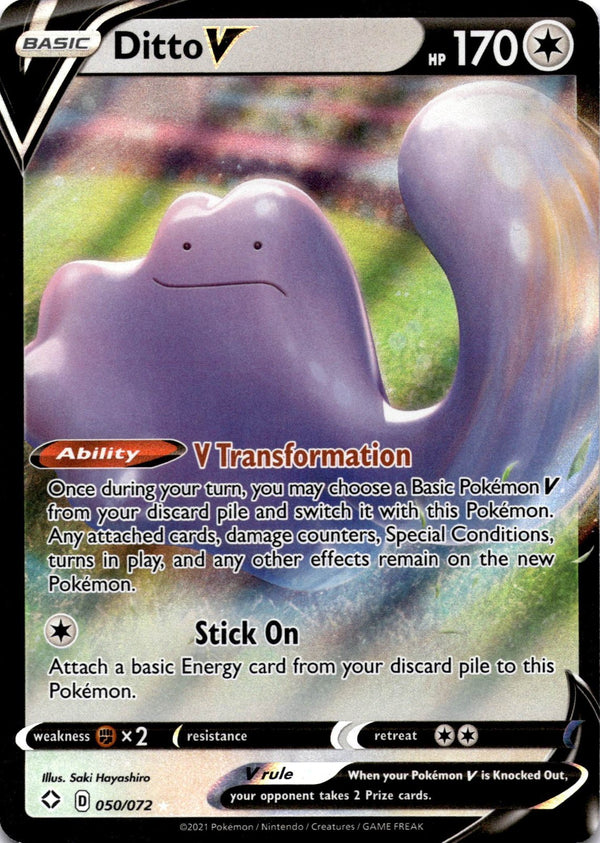 Pokemon Ditto V 050/072 Shining Fates Full Art Holo NM