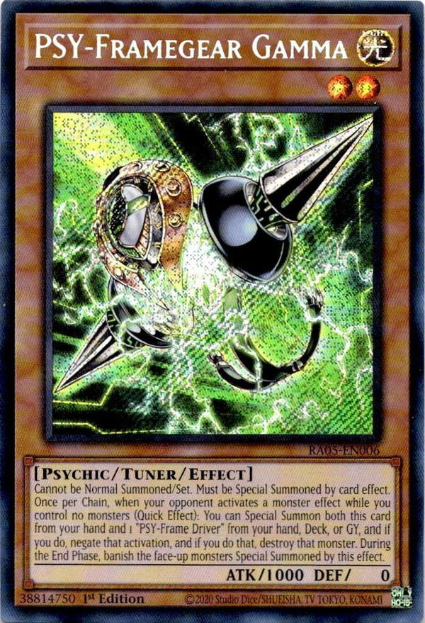 Yugioh PSY-Framegear Gamma RA05-EN006 NA Print Secret Rare 1st Edition NM