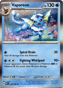 Pokemon Vaporeon 134/165 Pokemon 151 Holo NM