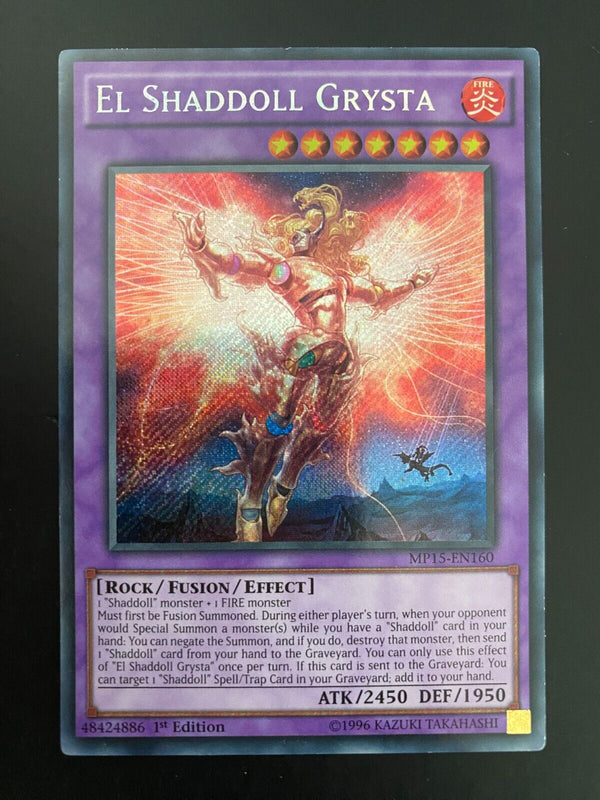 Yugioh El Shaddoll Grysta MP15-EN160 Secret Rare Unlimited Edition LP/VLP