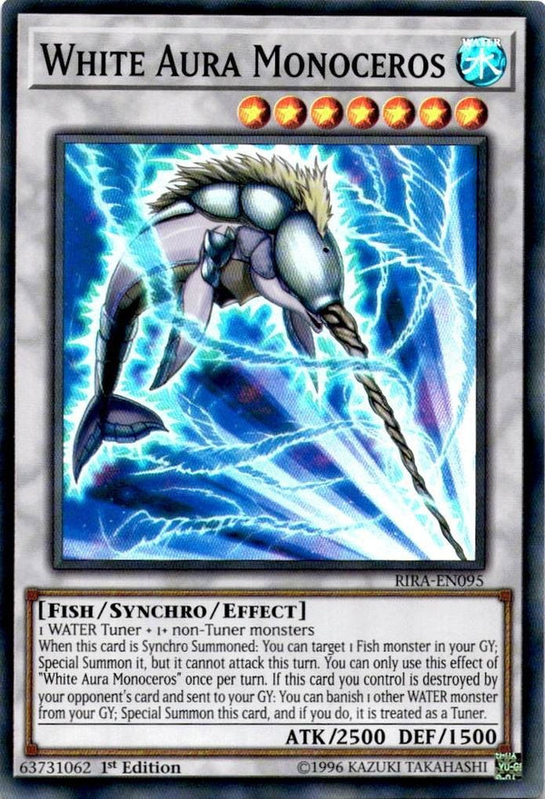 Yugioh White Aura Monoceros RIRA-EN095 Super Rare 1st Edition NM