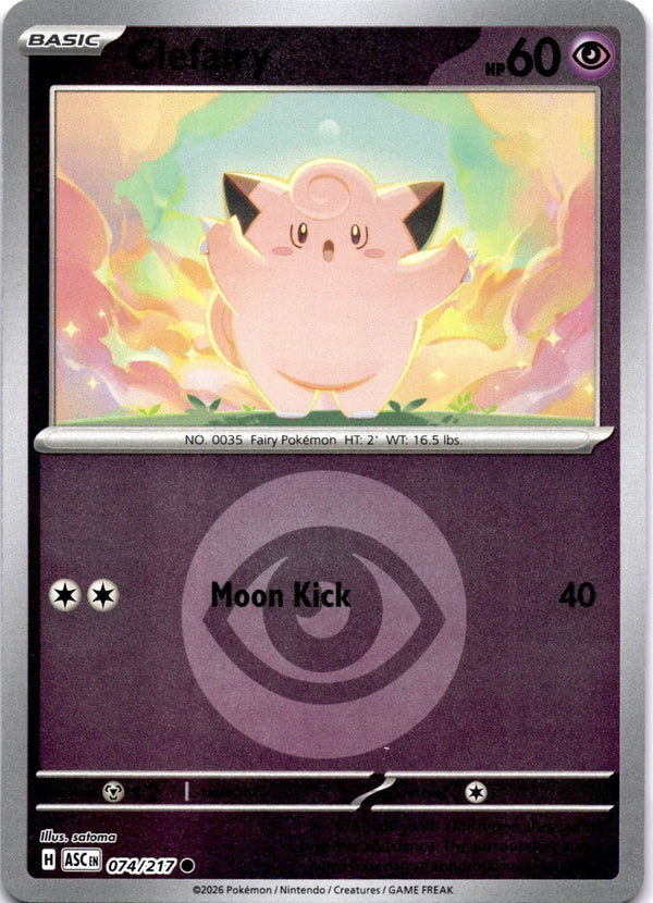 Pokemon Clefairy 074/217 Ascended Heroes Energy Reverse Holo NM