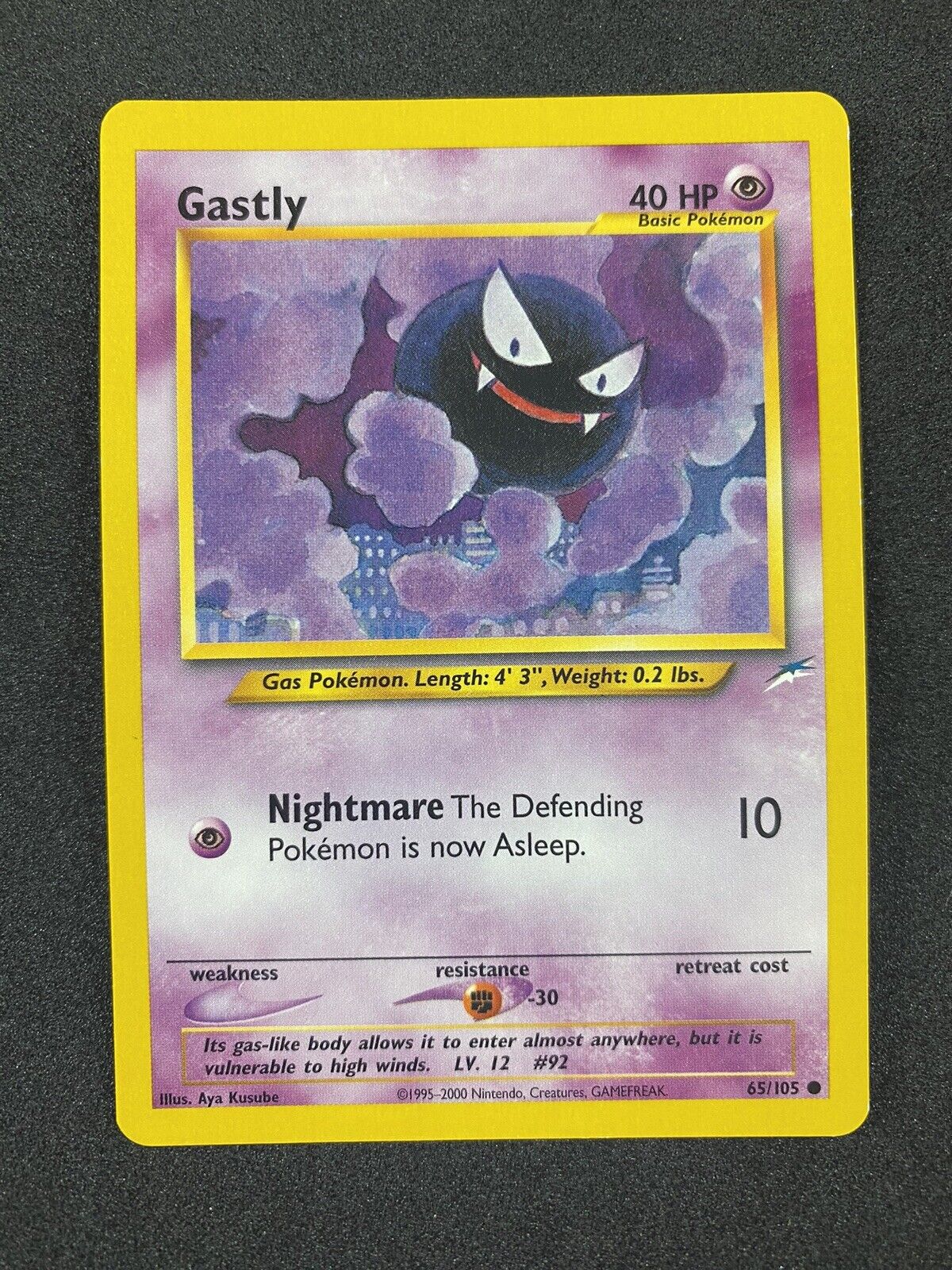 Pokemon Gastly 65/105 Common Neo Destiny NM