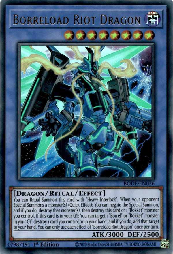 Yugioh Borreload Riot Dragon BODE-EN036 Ultra Rare 1st Edition NM