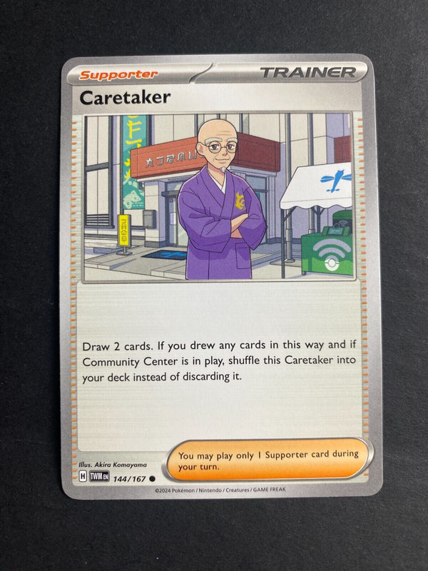 Pokemon Caretaker 144/167 Twilight Masquerade Non Holo NM