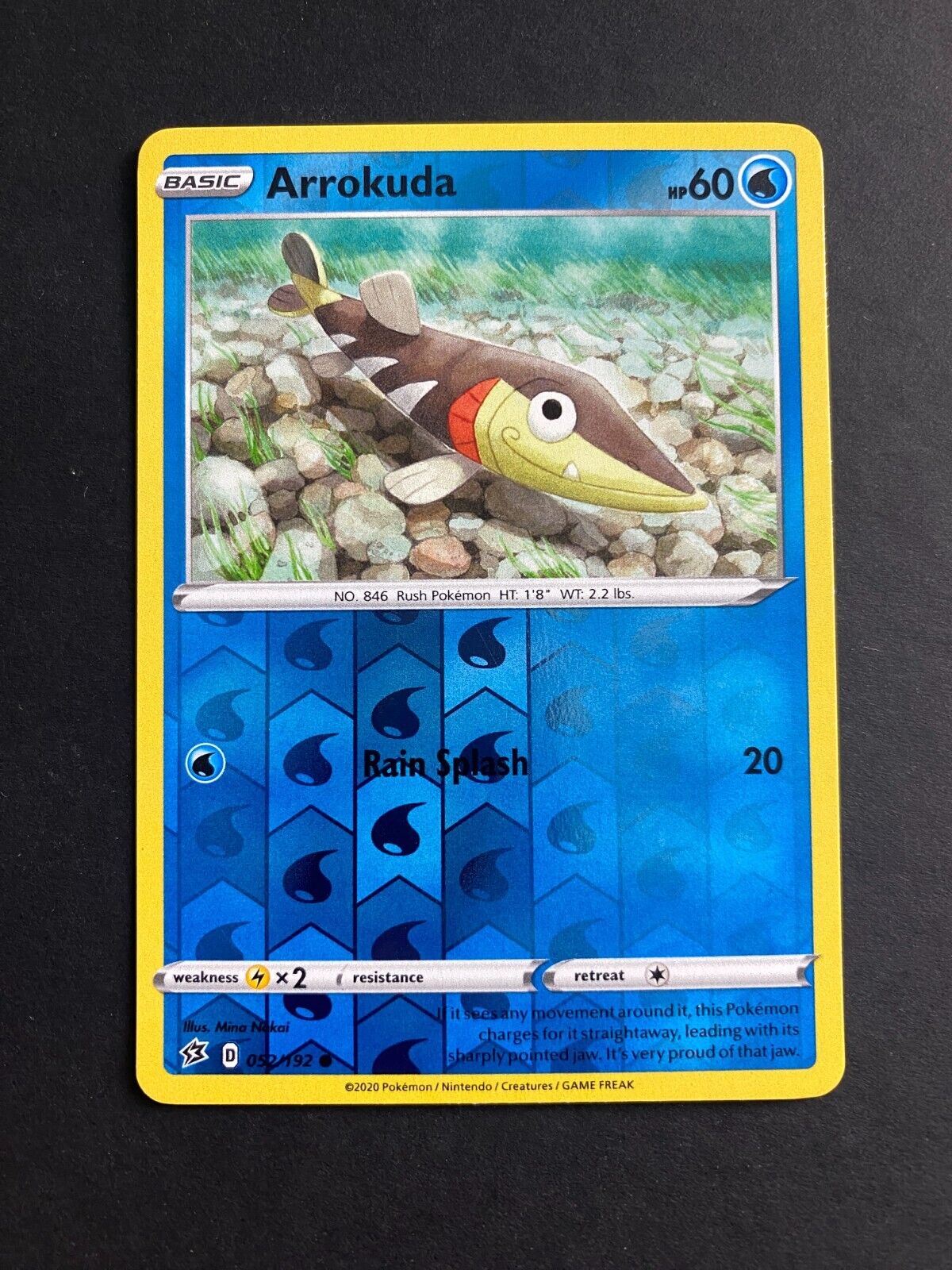 Pokemon Arrokuda 052/192 Rebel Clash Reverse Holo NM