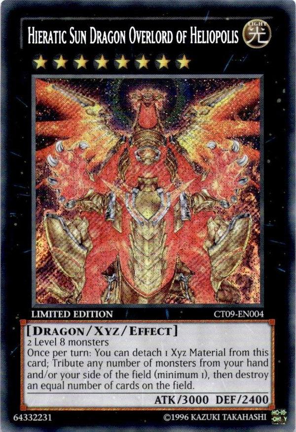 Yugioh Hieratic Sun Dragon Overlord of Heliopolis CT09-EN004 Secret Rare 1st NM