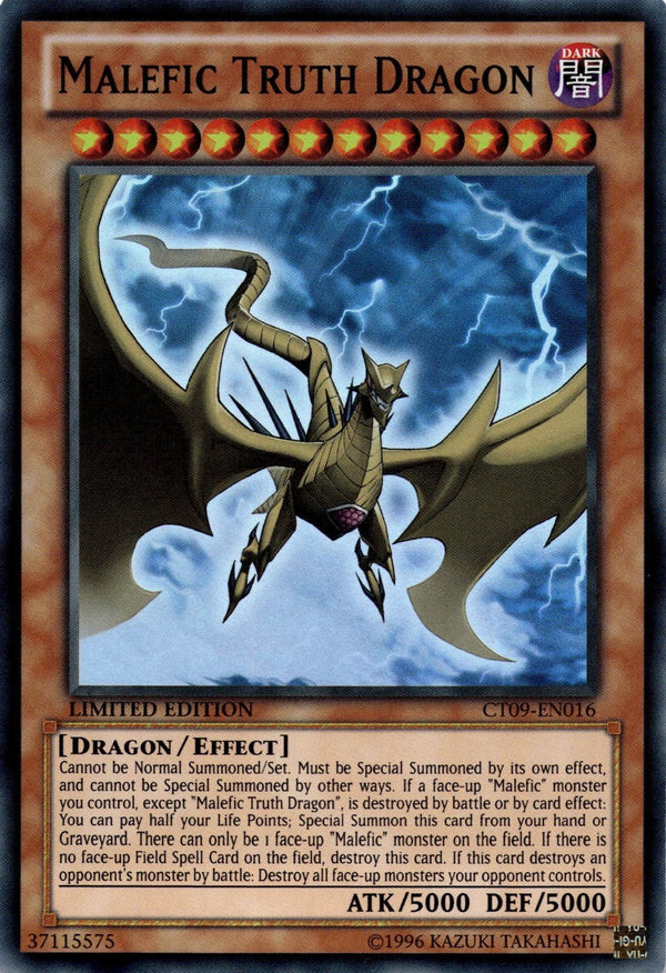 Yugioh Malefic Truth Dragon CT09-EN016 Super Rare Limited Edition VLP/NM