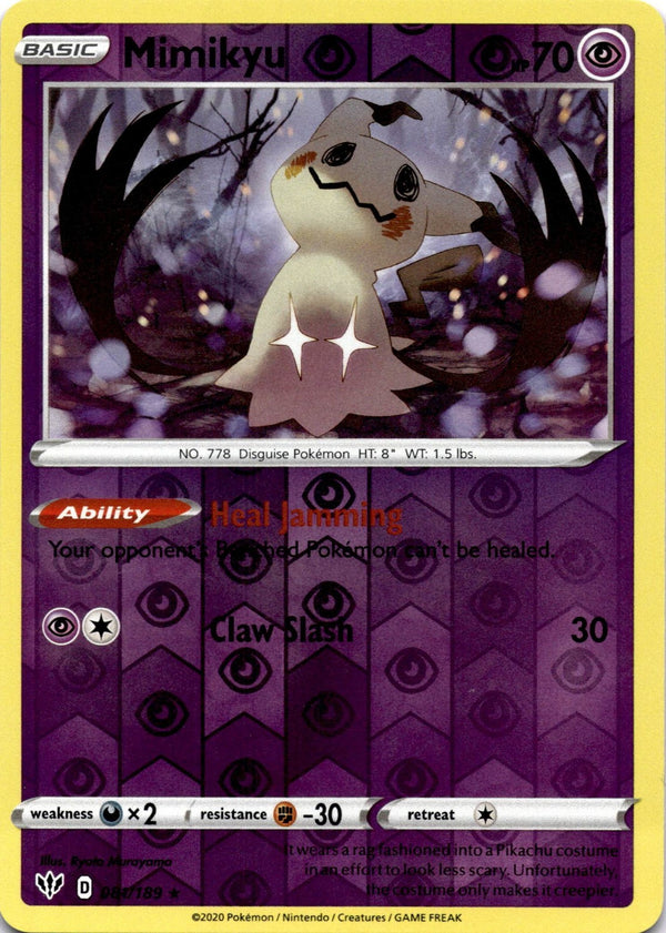 Pokemon Mimikyu 081/189 Darkness Ablaze Reverse Holo NM